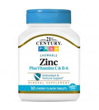 Цинк 21st Century Zinc Plus Vitamins C & B-6 90tabs
